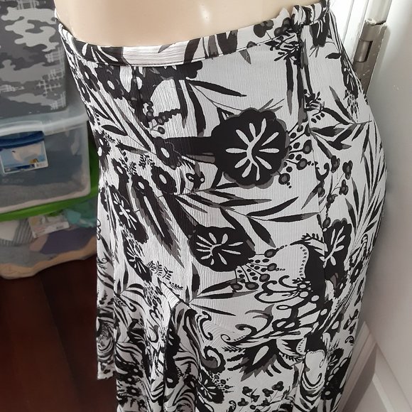 Floral Faux Wrap Midi A Line Apt 9 Skirt Size 8 - Picture 6 of 11